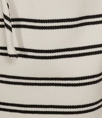 Le Lis Low Rise Textured Knit Striped Track Shorts
