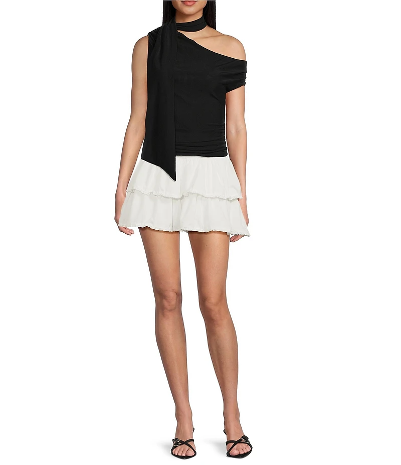 Le Lis One Shoulder Scarf Top