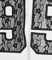Le Lis Short Sleeve V-Neck #double;95#double; Lace Cropped Tee