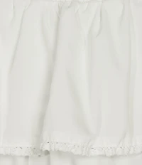 Le Lis Smocked Waist Tiered Lace Trim Mini Skirt