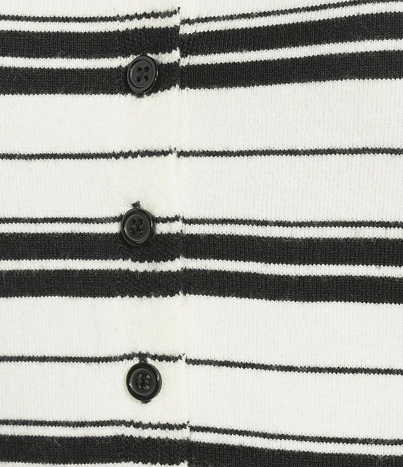 Le Lis Striped Short Sleeve Button Front Top