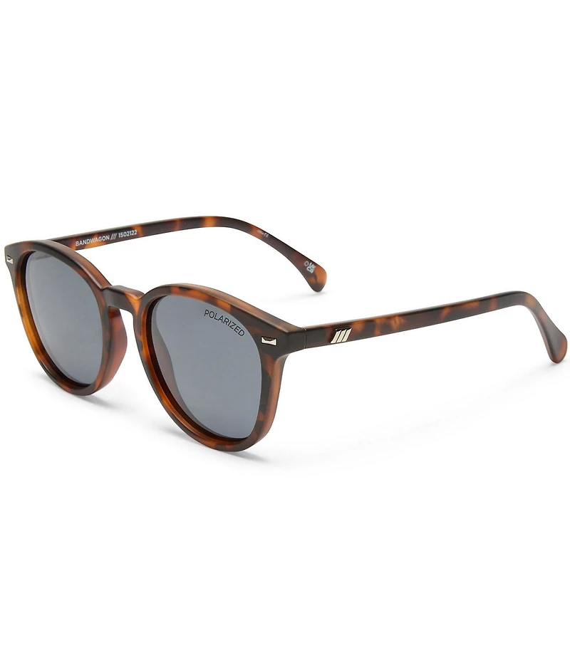 Le Specs Unisex Bandwagon 51mm Tortoise Round Polarized Sunglasses