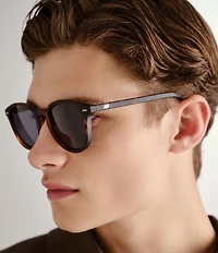 Le Specs Unisex Bandwagon 51mm Tortoise Round Polarized Sunglasses