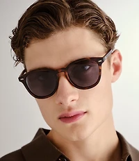 Le Specs Unisex Bandwagon 51mm Tortoise Round Polarized Sunglasses