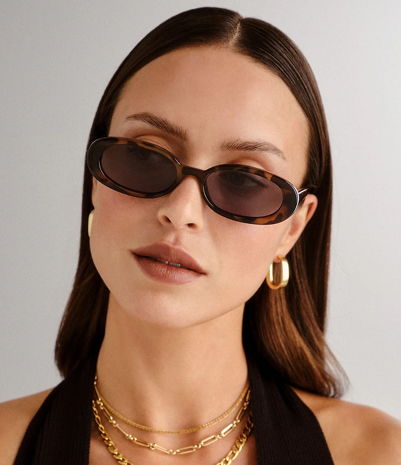 Le Specs Unisex Outta Love 51mm Tortoise Oval Sunglasses