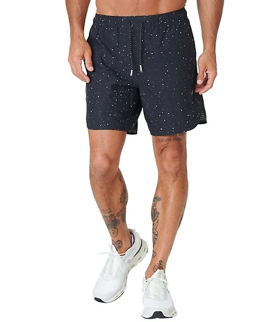 Legends Luka Drawstring Moisture Wicking Splatter Print 5#double; Inseam Shorts