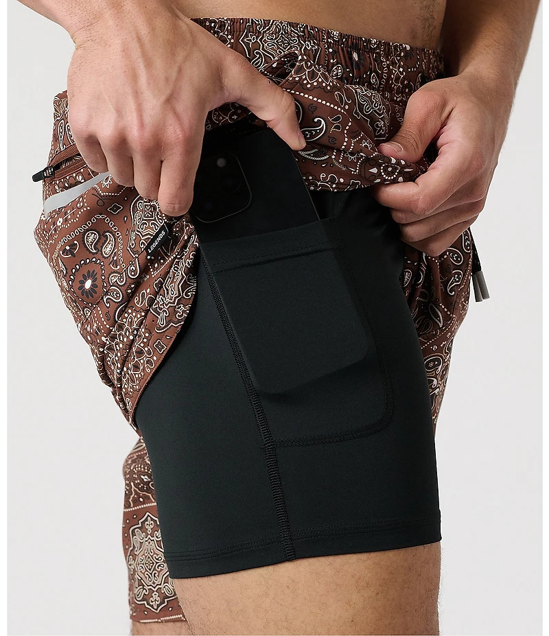Legends Luka Paisley Tile Print 7#double; Inseam Shorts
