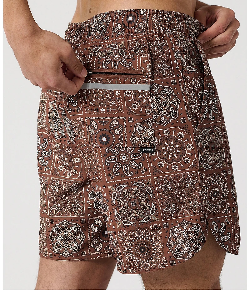 Legends Luka Paisley Tile Print 7#double; Inseam Shorts