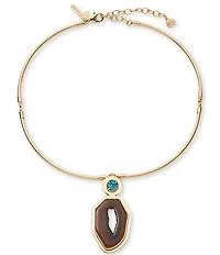 Lele Sadoughi Agate Resin Drop Collar Neclkace