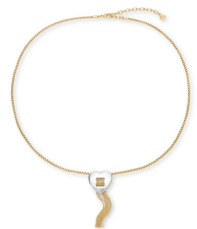 Lele Sadoughi Sweetheart Fringe Short Pendant Necklace