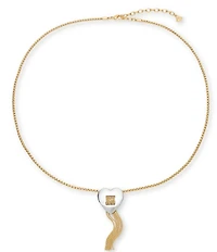 Lele Sadoughi Sweetheart Fringe Short Pendant Necklace