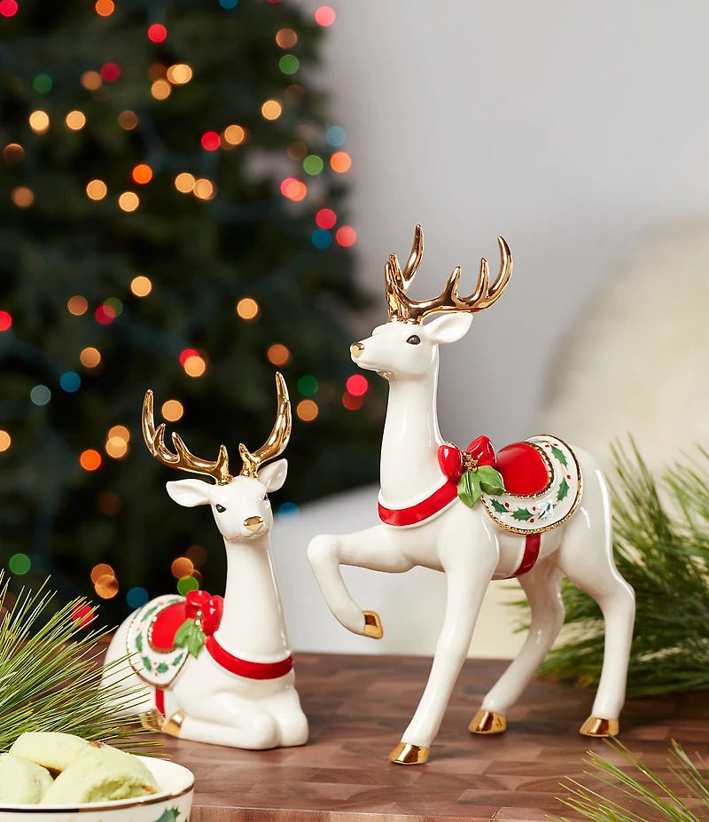 Lenox Holiday Christmas Reindeer Laying Figurine