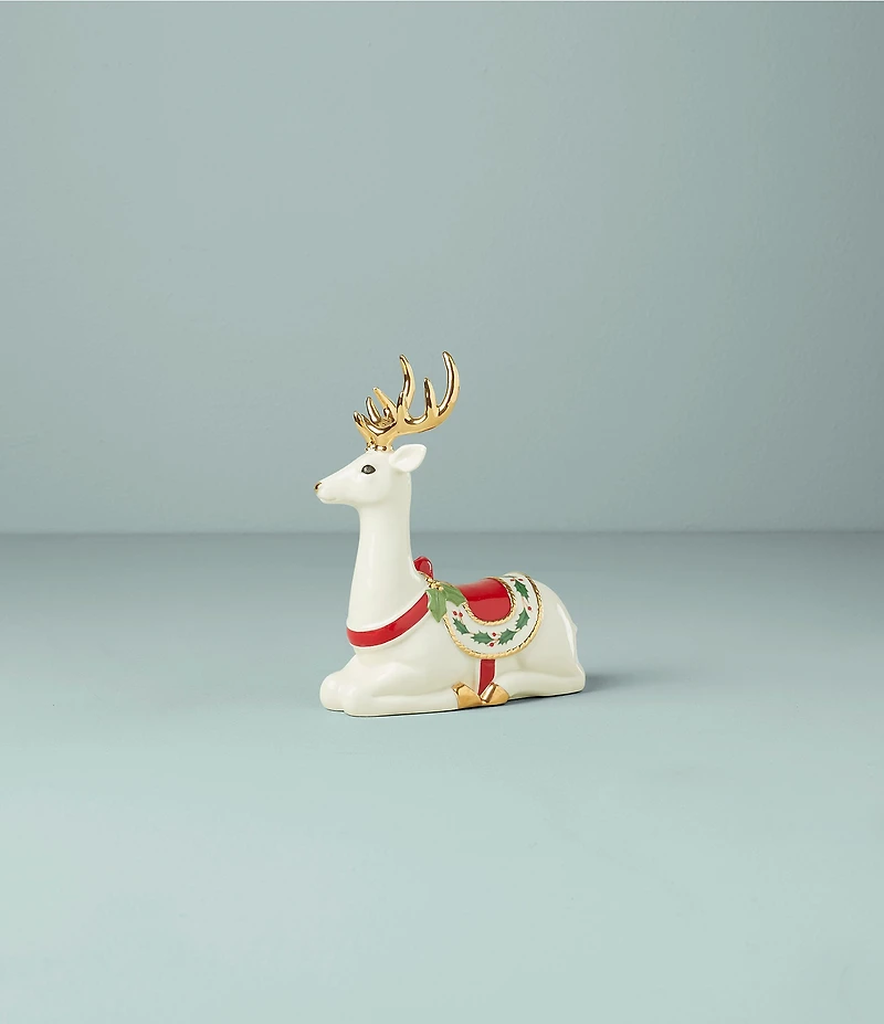 Lenox Holiday Christmas Reindeer Laying Figurine