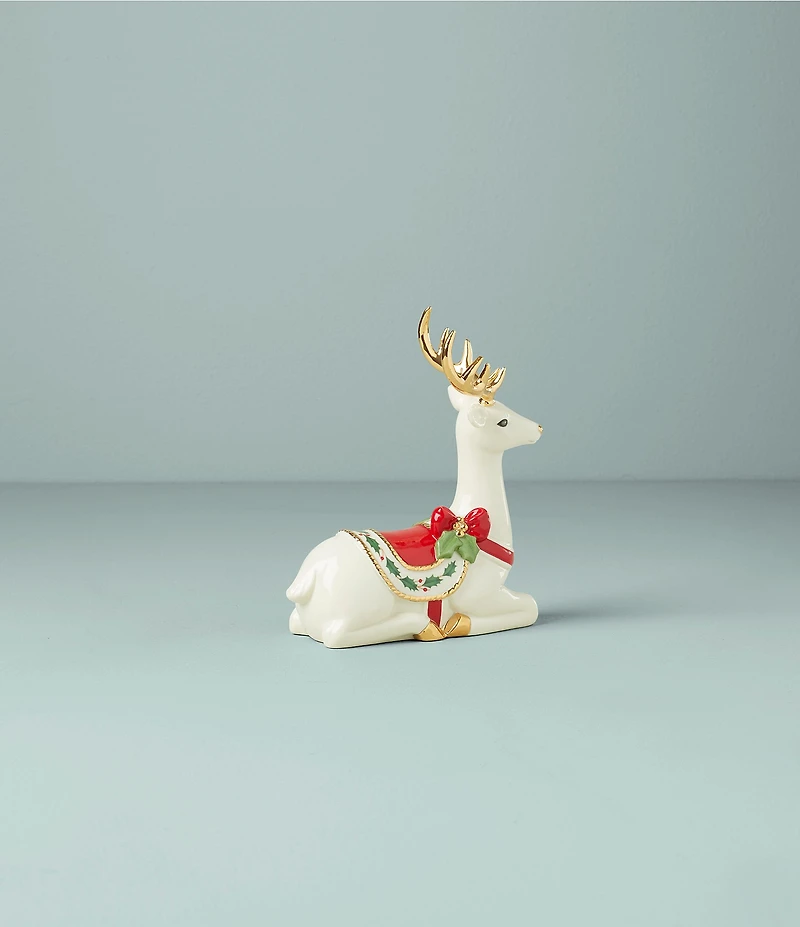 Lenox Holiday Christmas Reindeer Laying Figurine
