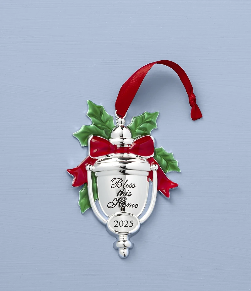 Lenox 2025 Bless This Home Silver Ornament