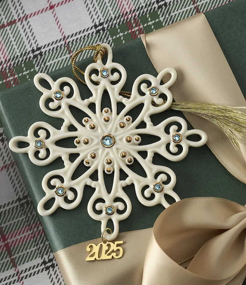 Lenox 2025 Gemmed Snowflake Porcelain Ornament