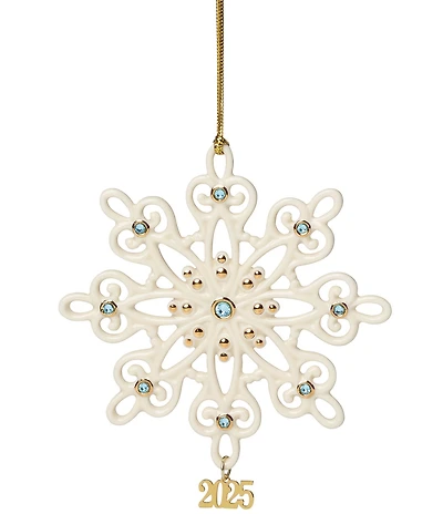 Lenox 2025 Gemmed Snowflake Porcelain Ornament