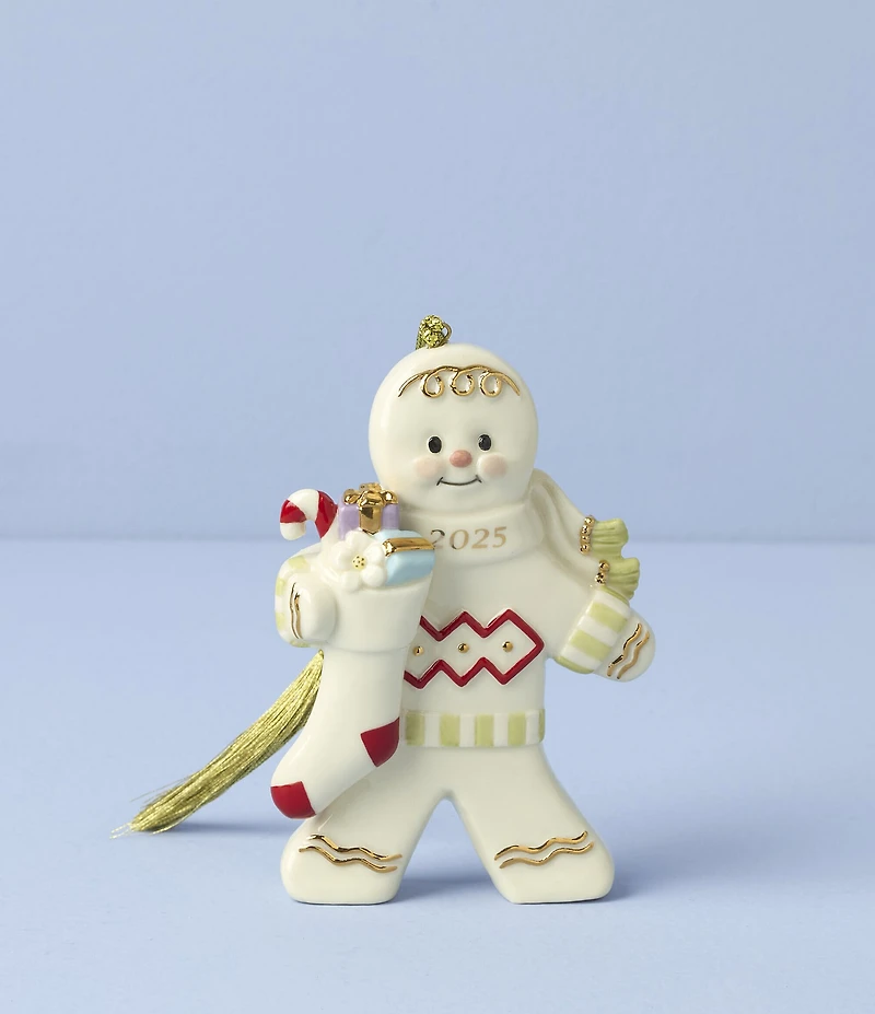 Lenox 2025 Gingerbread with Stocking Porcelain Ornament