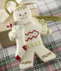 Lenox 2025 Gingerbread with Stocking Porcelain Ornament