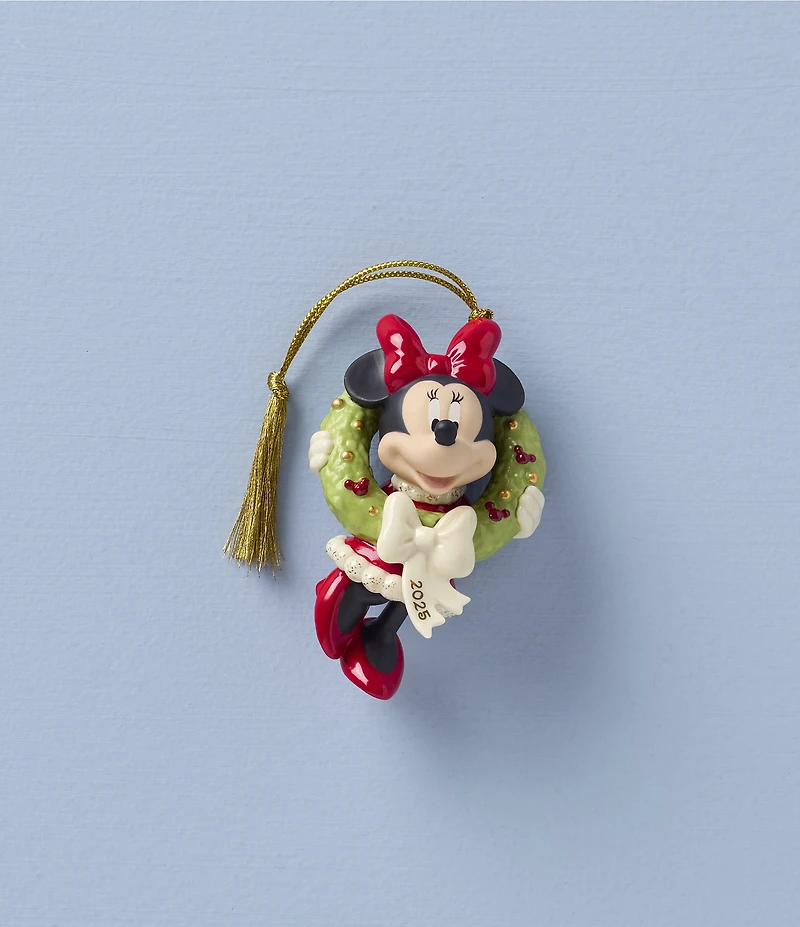 Lenox 2025 Minnie Mouse Christmas Wreath Porcelain Ornament