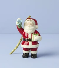 Lenox 2025 Santa with Mistletoe Porcelain Ornament
