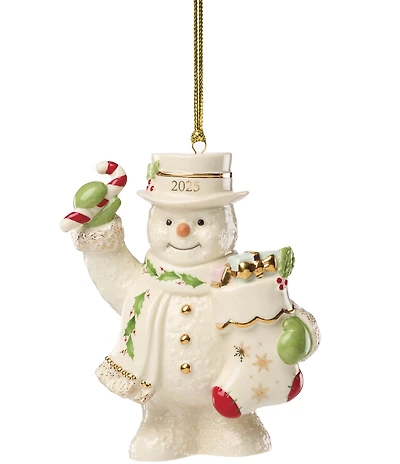 Lenox 2025 Snowman with Stocking Ornament