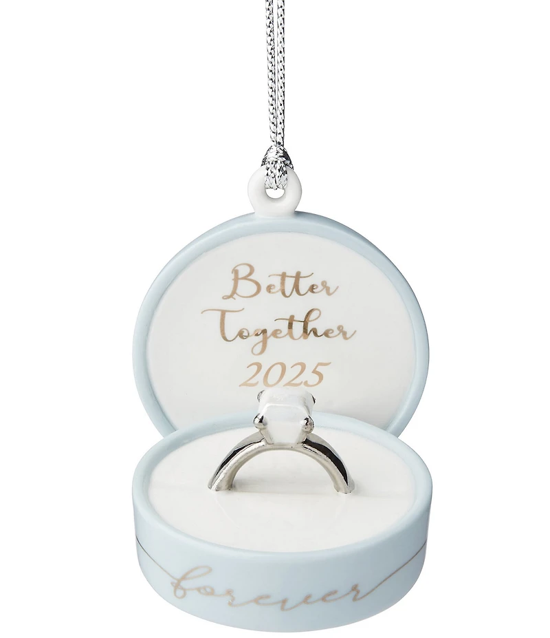 Lenox 2025 #double;Together Forever#double; Ring Box Porcelain Ornament