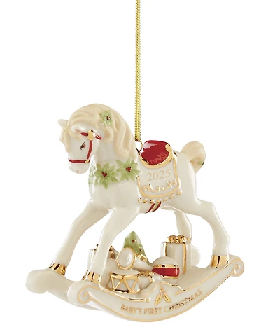 Lenox 2025 Vintage Rocking Horse Porcelain Ornament