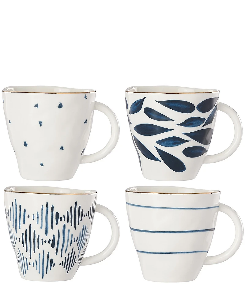 Lenox Blue Bay Assorted Dessert Mugs, Set of 4