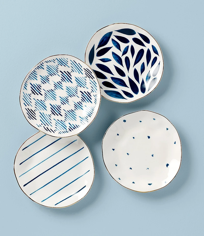 Lenox Blue Bay Assorted Tidbit Plates Set of 4
