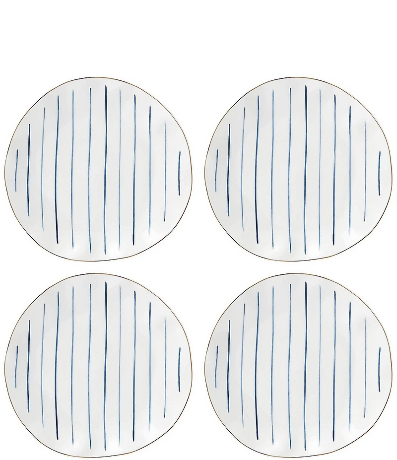 Lenox Blue Bay Stripe Dinner Plates, Set of 4