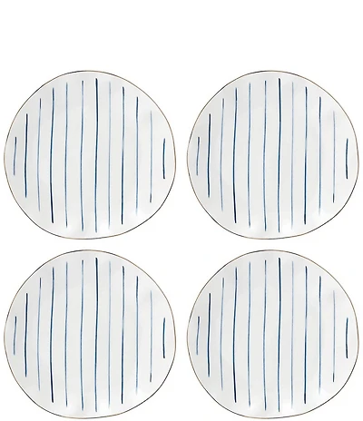 Lenox Blue Bay Stripe Dinner Plates, Set of 4