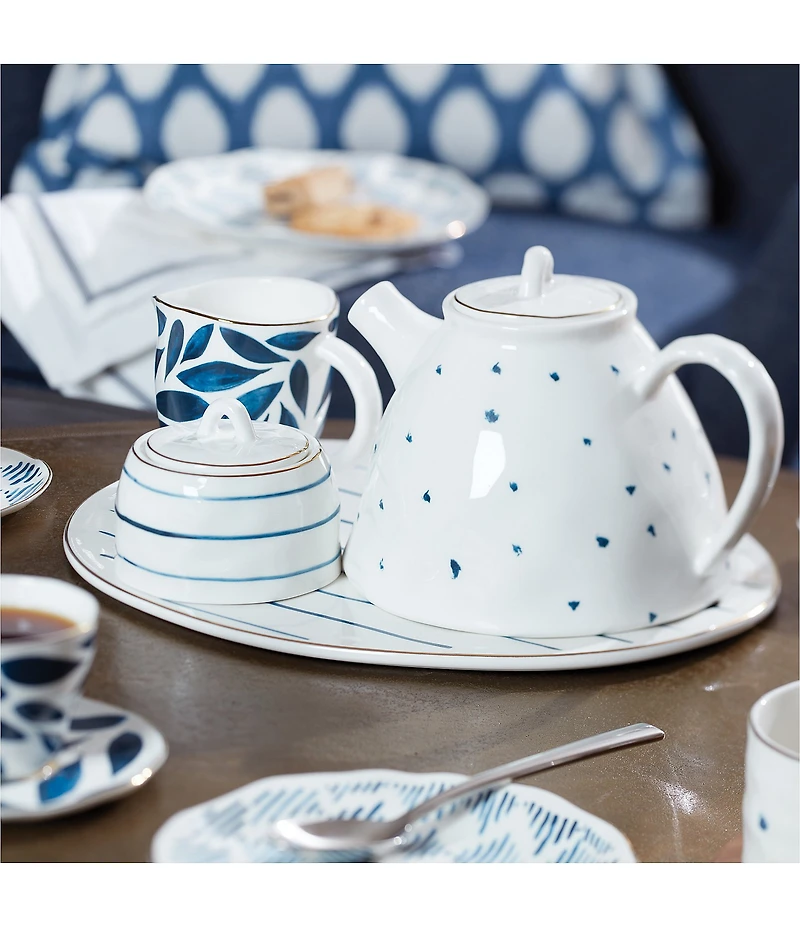 Lenox Blue Bay Polka Dot Teapot