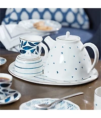 Lenox Blue Bay Polka Dot Teapot