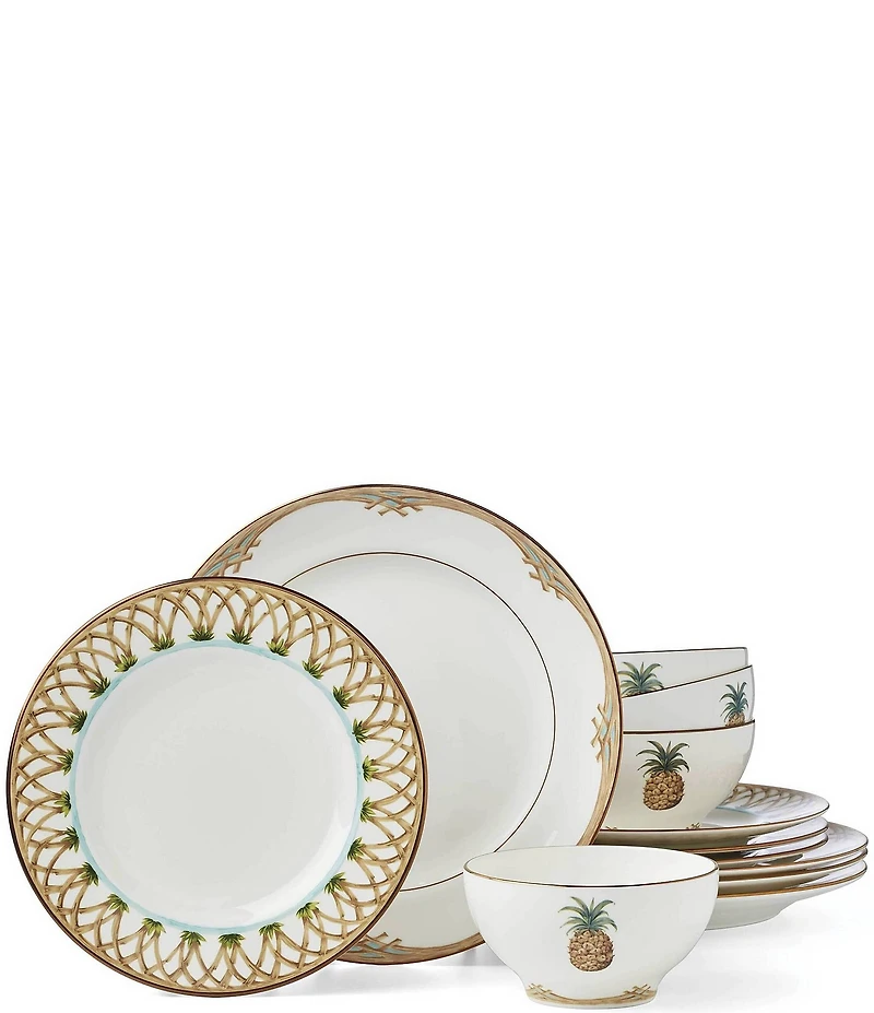 Lenox British Colonial Bamboo 12-Piece Dinnerware Set