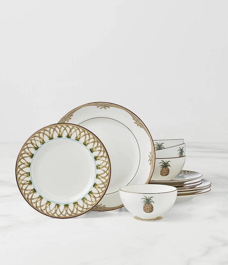 Lenox British Colonial Bamboo 12-Piece Dinnerware Set