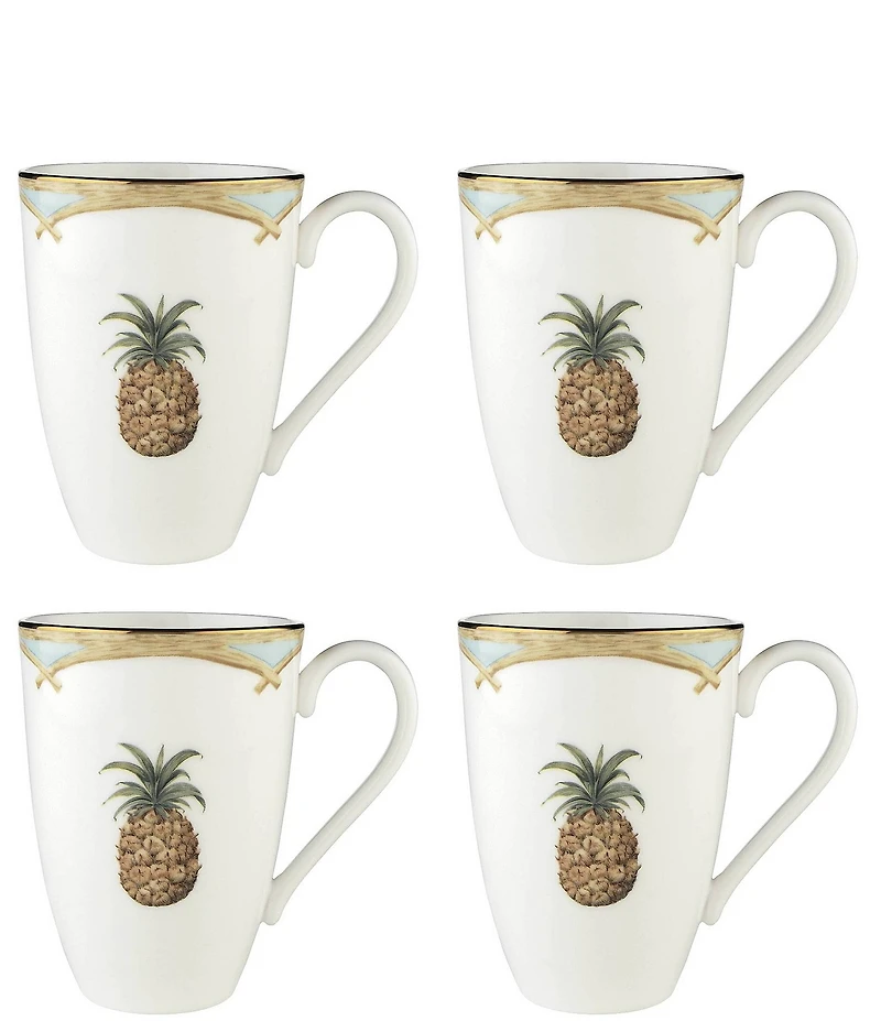 Lenox British Colonial Bamboo Mugs, Set of 4