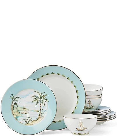 Lenox British Colonial Tradewind 12-Piece Dinnerware Set, Set of 4