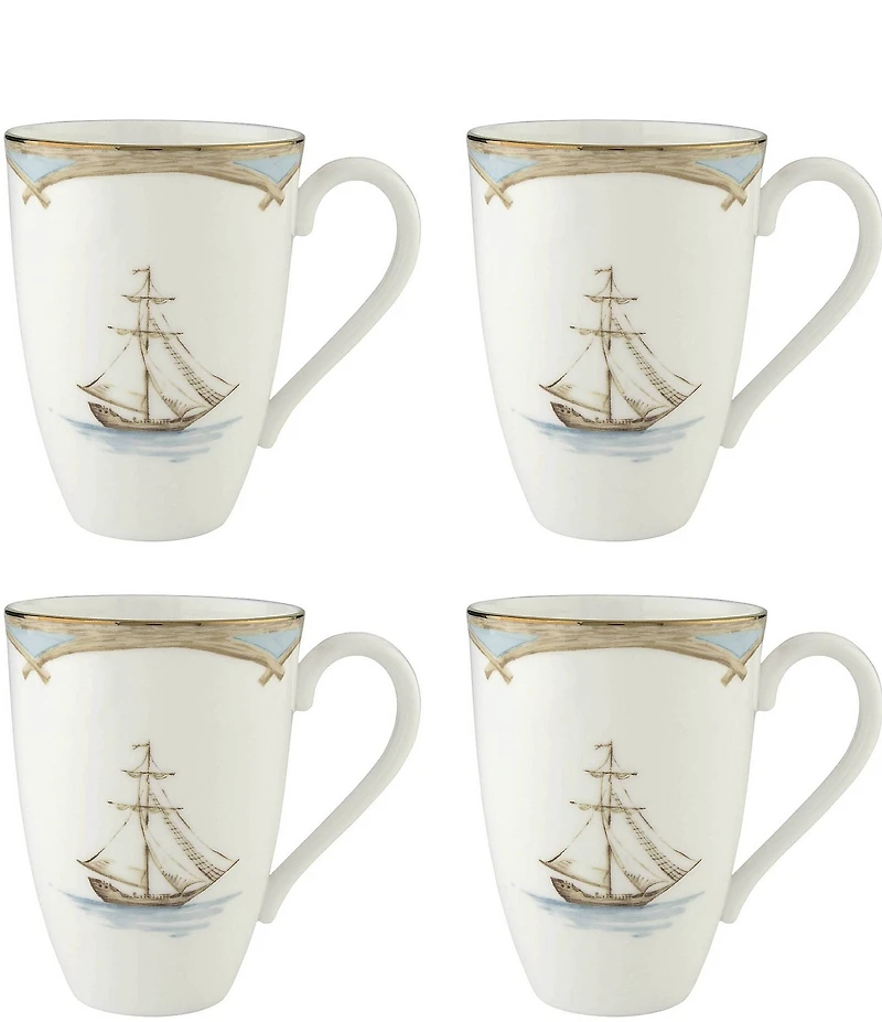 Lenox British Colonial Tradewind Mugs, Set of 4