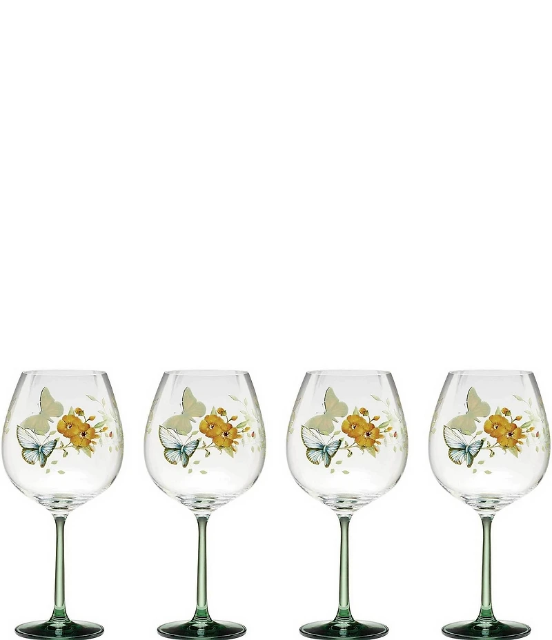 Lenox Butterfly Meadow Balloon Wine Glasses, Set of 4