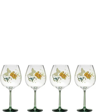 Lenox Butterfly Meadow Balloon Wine Glasses, Set of 4