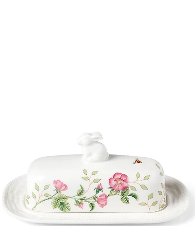 Lenox Butterfly Meadow Bunny Butter Covered Dish