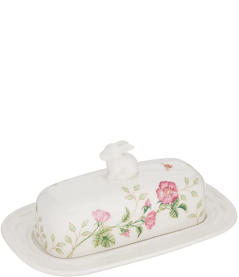 Lenox Butterfly Meadow Bunny Butter Covered Dish
