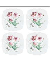 Lenox Butterfly Meadow Collection Square Accent Plates, Set of 4