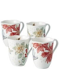 Lenox Butterfly Meadow Holiday 4-Piece Mugs, Set of 4