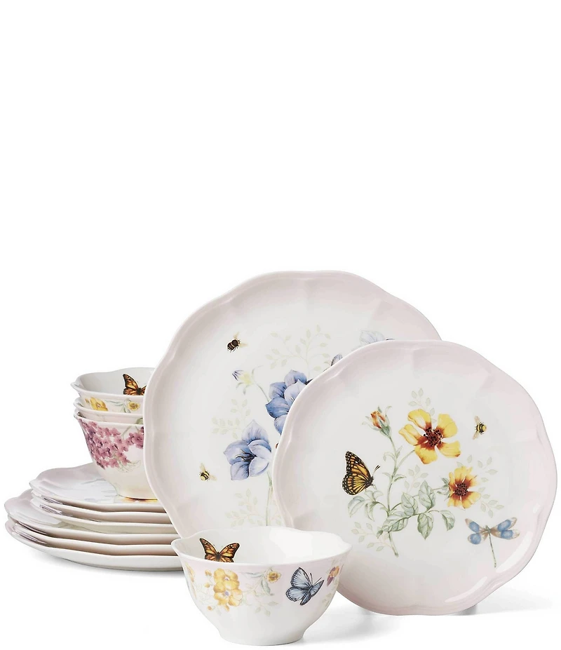 Lenox Butterfly Meadow Pink Ombre 12-Piece Dinnerware Set