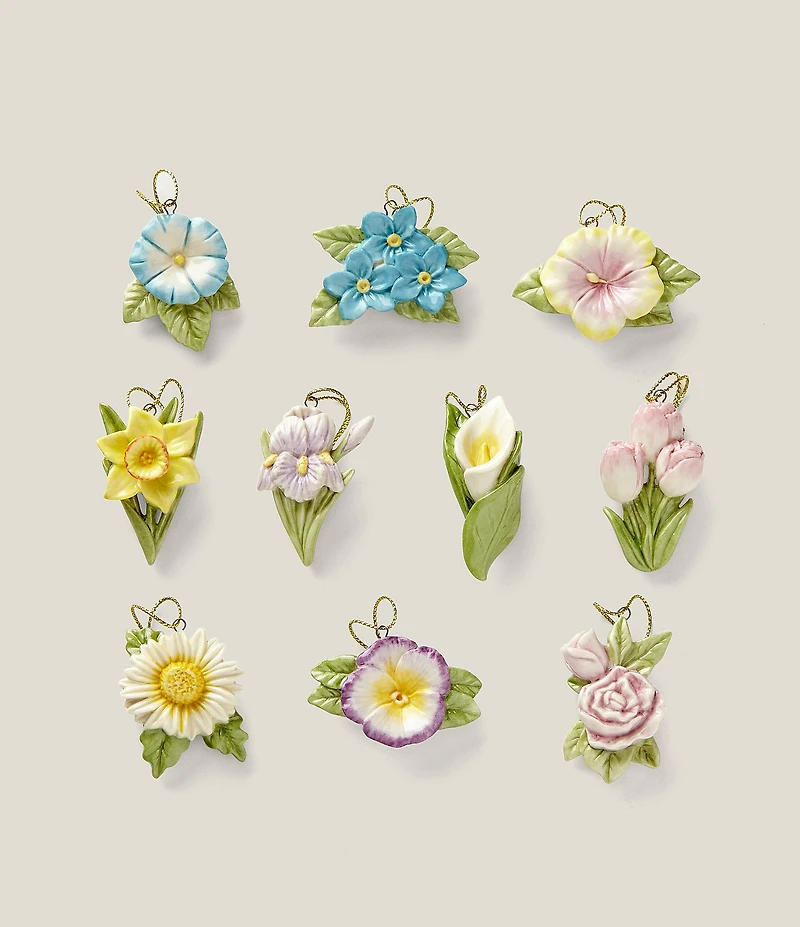 Lenox Celebrate Flowers 10-Piece Mini Ornament Set