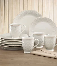 Lenox French Perle 12-Piece Plate & Mug Dinnerware Set