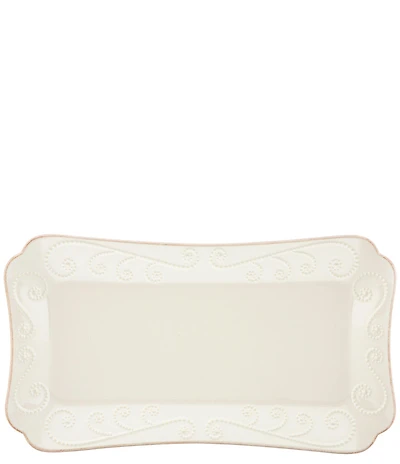 Lenox French Perle Scalloped Stoneware Hors D'oeuvres Tray