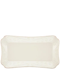 Lenox French Perle Scalloped Stoneware Hors D'oeuvres Tray